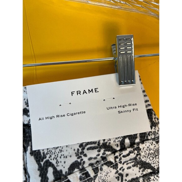 FRAME Denim Ali High Rise Cigarette Jeans Womens 25 Grey Python Skinny Fit NWT - Picture 9 of 12